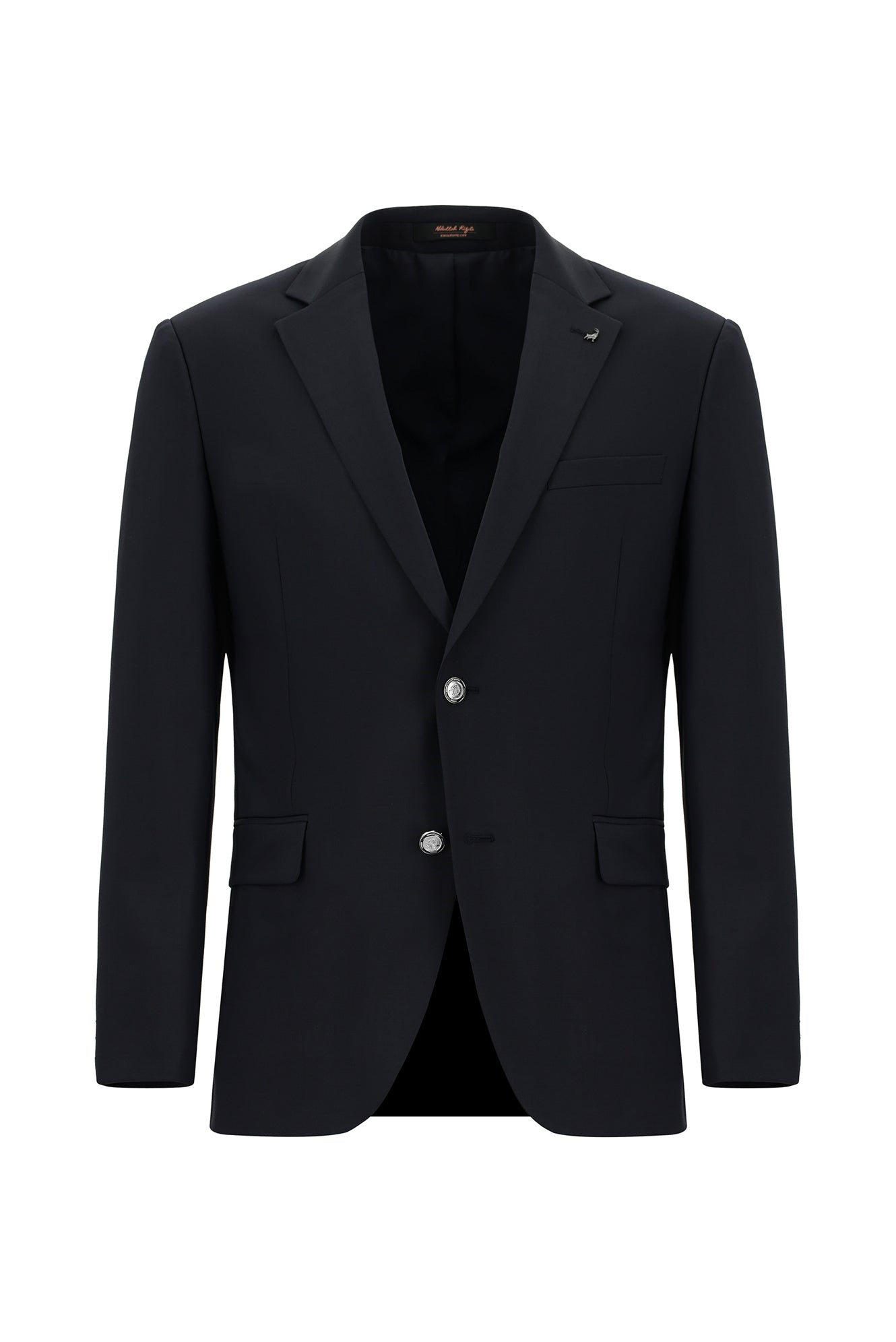 Koyu Lacivert 4 Drop Relaxed Fit Rahat Kesim Yünlü Blazer Ceket-Abdullah Ki??l?