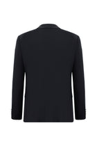 Koyu Lacivert Relaxed Fit Rahat Kesim Yünlü Blazer Ceket