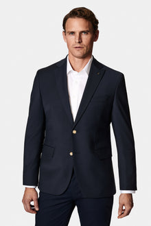 Koyu Lacivert 7 Drop Slim Fit Dar Kesim Yünlü Blazer Ceket-Abdullah Ki??l?