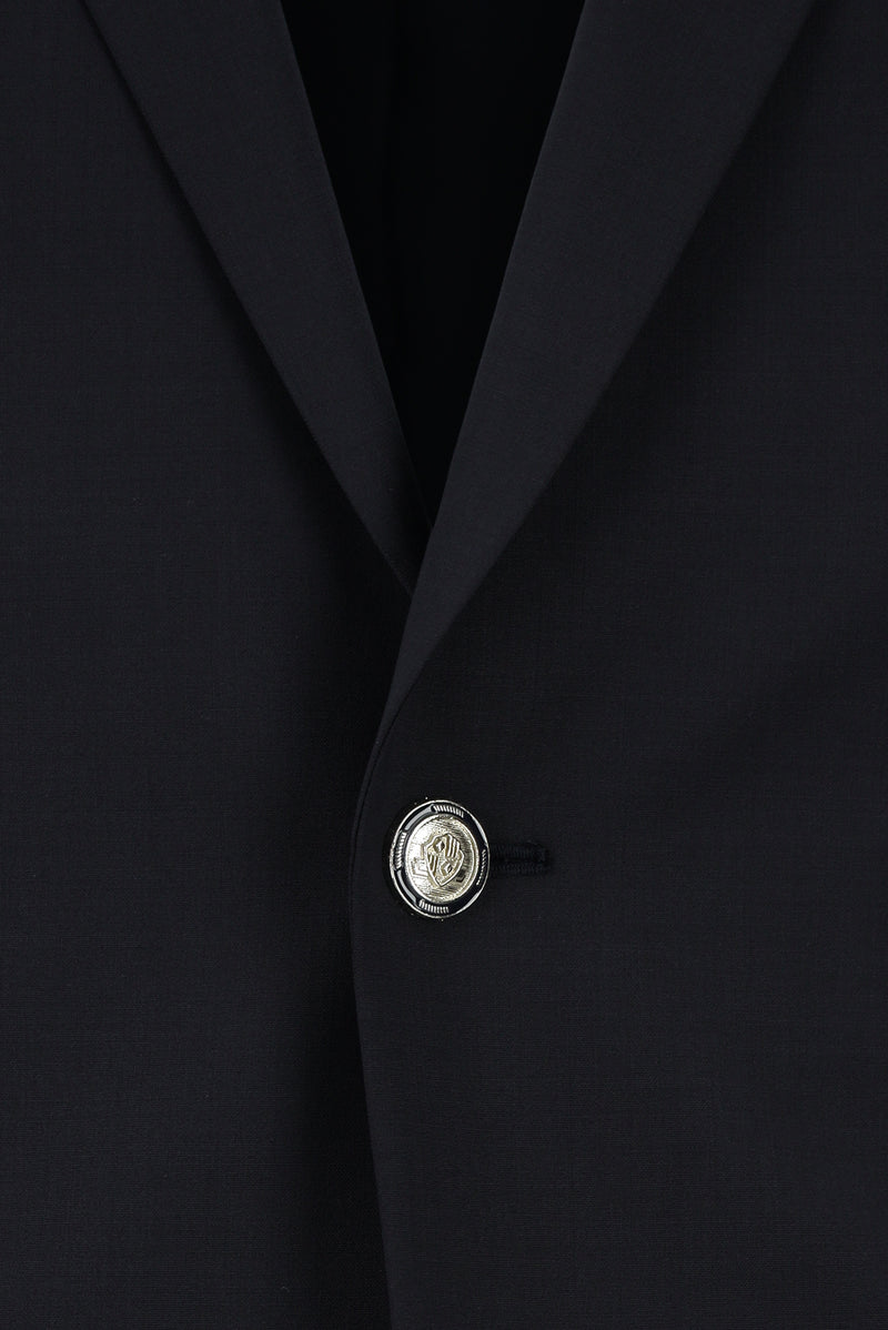 Koyu Lacivert Regular Fit Yünlü Blazer Ceket