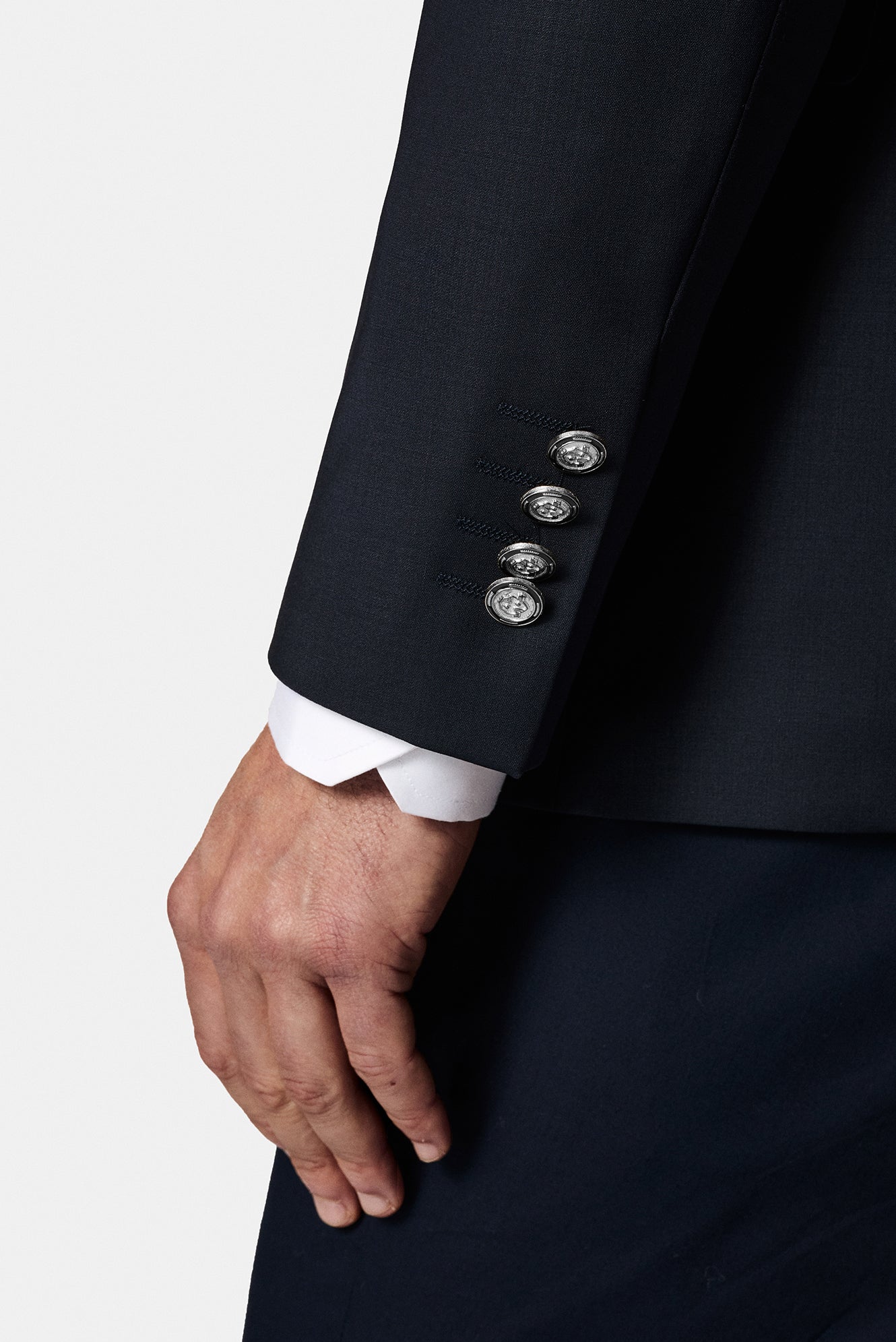Koyu Lacivert 7 Drop Slim Fit Dar Kesim Yünlü Blazer Ceket-Abdullah Ki??l?
