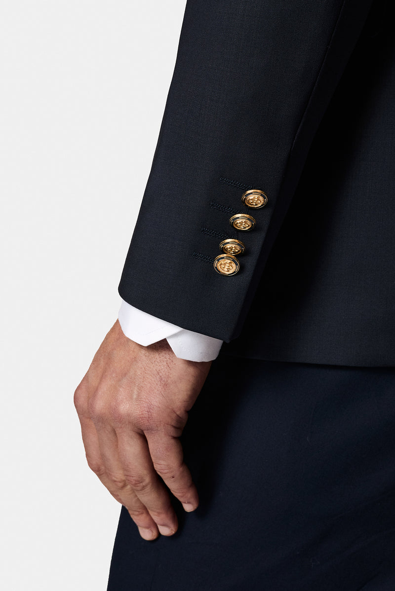 Koyu Lacivert 4 Drop Relaxed Fit Rahat Kesim Yünlü Blazer Ceket