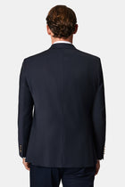 Koyu Lacivert 7 Drop Slim Fit Dar Kesim Yünlü Blazer Ceket-Abdullah Ki??l?