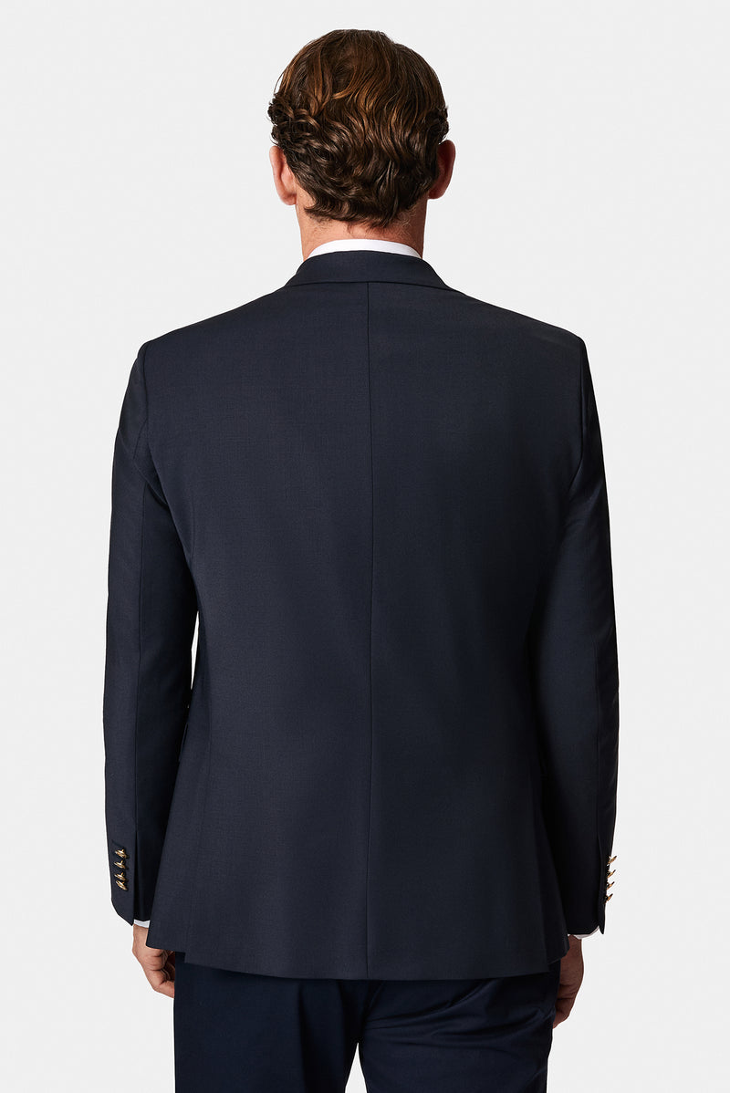 Koyu Lacivert 4 Drop Relaxed Fit Rahat Kesim Yünlü Blazer Ceket