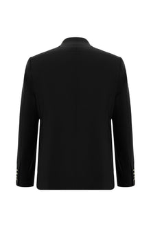 Siyah 7 Drop Slim Fit Dar Kesim Yünlü Blazer Ceket-Abdullah Ki??l?