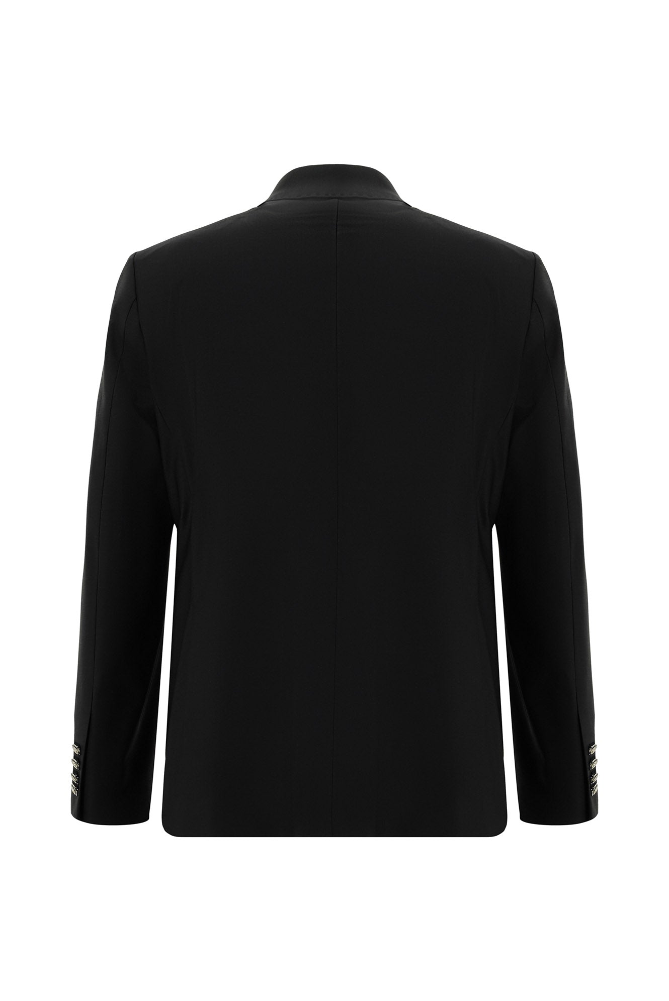 Siyah Slim Fit Dar Kesim Yünlü Blazer Ceket