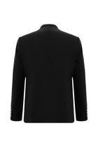 Siyah Slim Fit Dar Kesim Yünlü Blazer Ceket