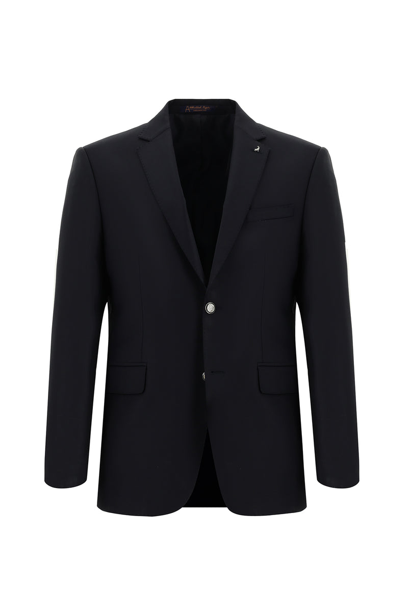 Siyah Lacivert Relax Fit Rahat Kesim Yünlü Blazer Ceket