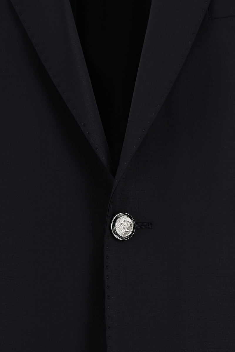 Siyah Lacivert Relax Fit Rahat Kesim Yünlü Blazer Ceket