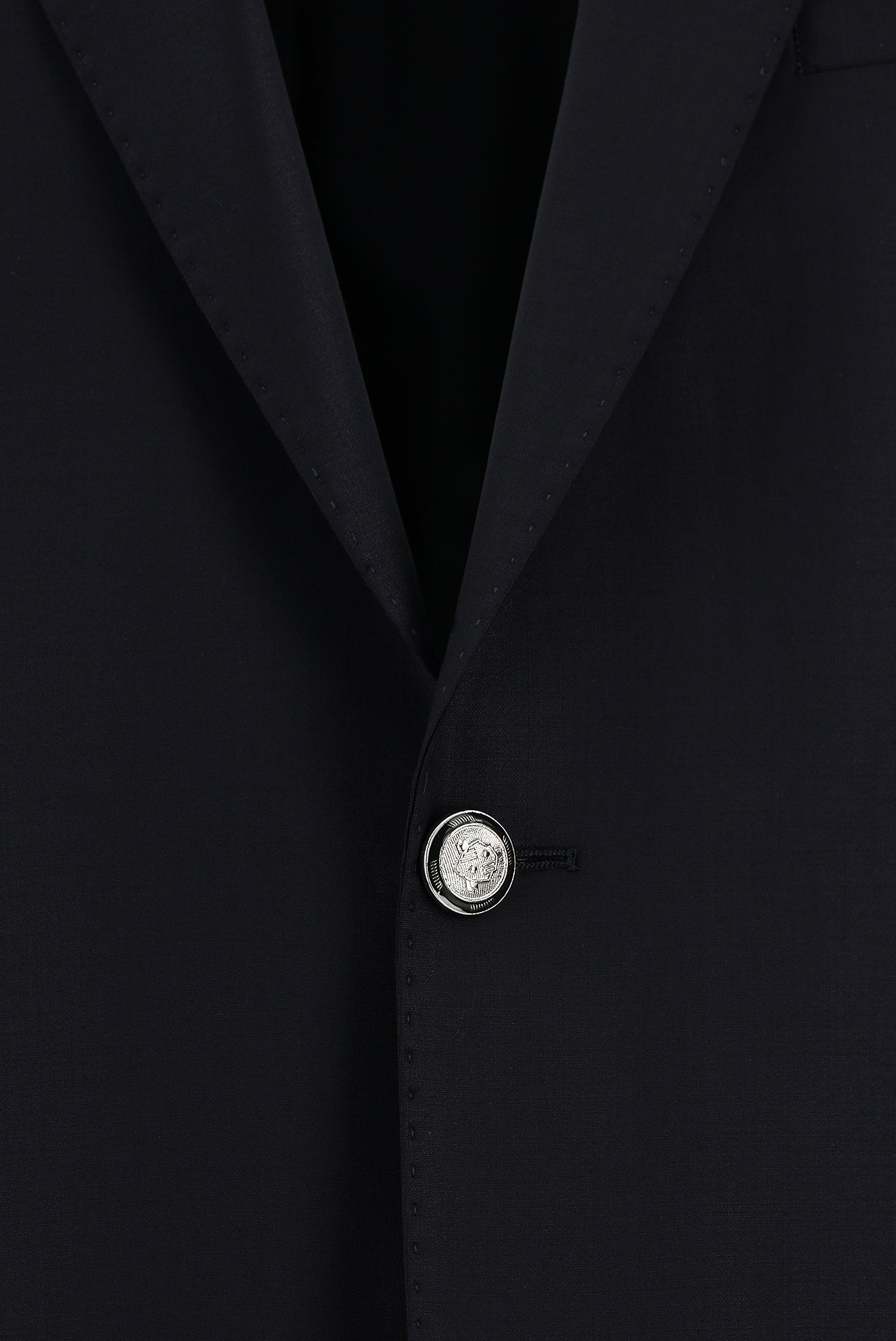 Siyah Lacivert Slim Fit Dar Kesim Yünlü Blazer Ceket