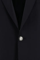 Siyah Lacivert Slim Fit Dar Kesim Yünlü Blazer Ceket