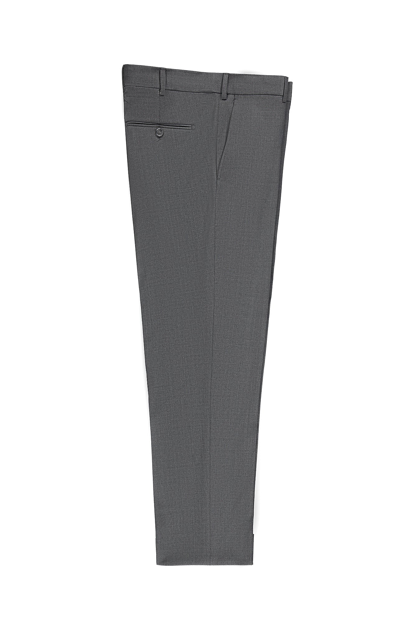 Aç?k Füme 4 Drop Relaxed Fit Rahat Kesim Yünlü Klasik Kuma? Pantolon-Abdullah Ki??l?