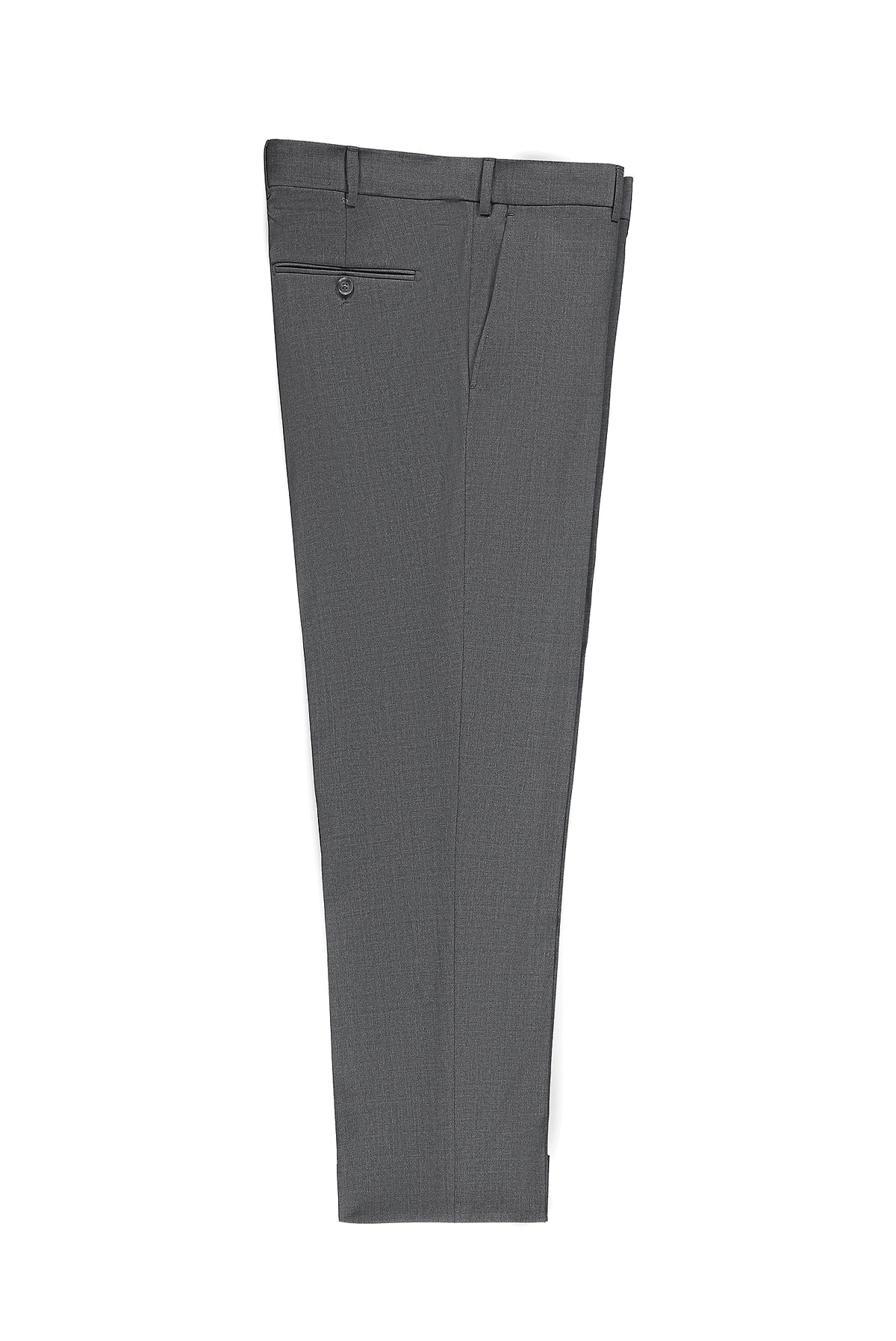 Açık Füme 6 Drop Regular Fit Standart Kesim Yünlü Klasik Kumaş Pantolon