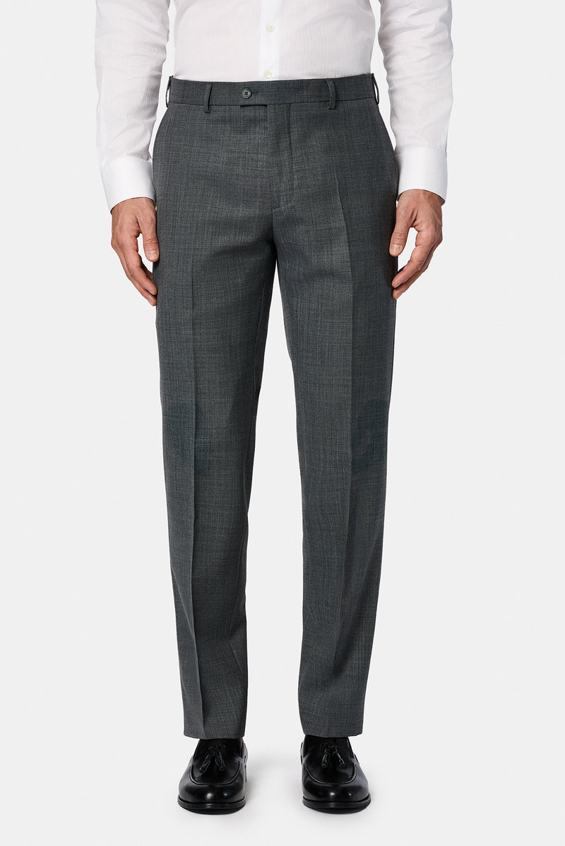Koyu Füme 7 Drop Slim Fit Dar Kesim Yünlü Klasik Kumaş Pantolon