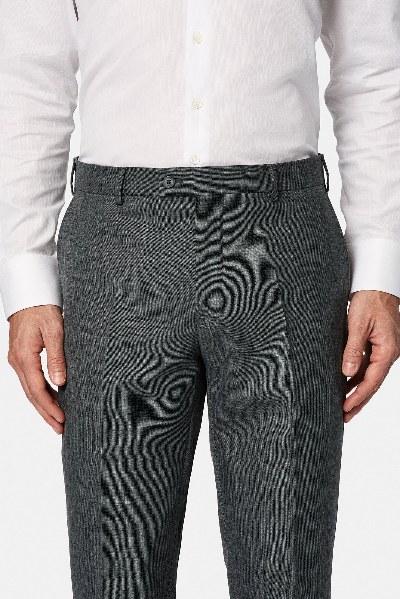 Koyu Füme 7 Drop Slim Fit Dar Kesim Yünlü Klasik Kuma? Pantolon-Abdullah Ki??l?