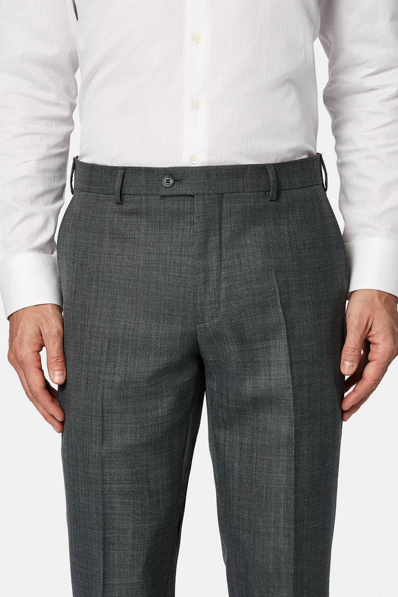 Koyu Füme 7 Drop Slim Fit Dar Kesim Yünlü Klasik Kumaş Pantolon