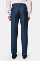 Orta Lacivert 7 Drop Slim Fit Dar Kesim Yünlü Klasik Kumaş Pantolon
