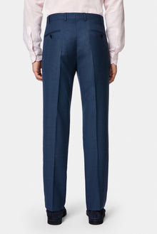 Orta Lacivert 7 Drop Slim Fit Dar Kesim Yünlü Klasik Kumaş Pantolon