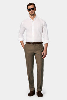 Koyu Vizon 7 Drop Slim Fit Dar Kesim Yünlü Klasik Kuma? Pantolon-Abdullah Ki??l?