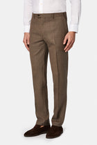 Koyu Vizon 7 Drop Slim Fit Dar Kesim Yünlü Klasik Kuma? Pantolon-Abdullah Ki??l?