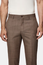 Koyu Vizon 7 Drop Slim Fit Dar Kesim Yünlü Klasik Kumaş Pantolon