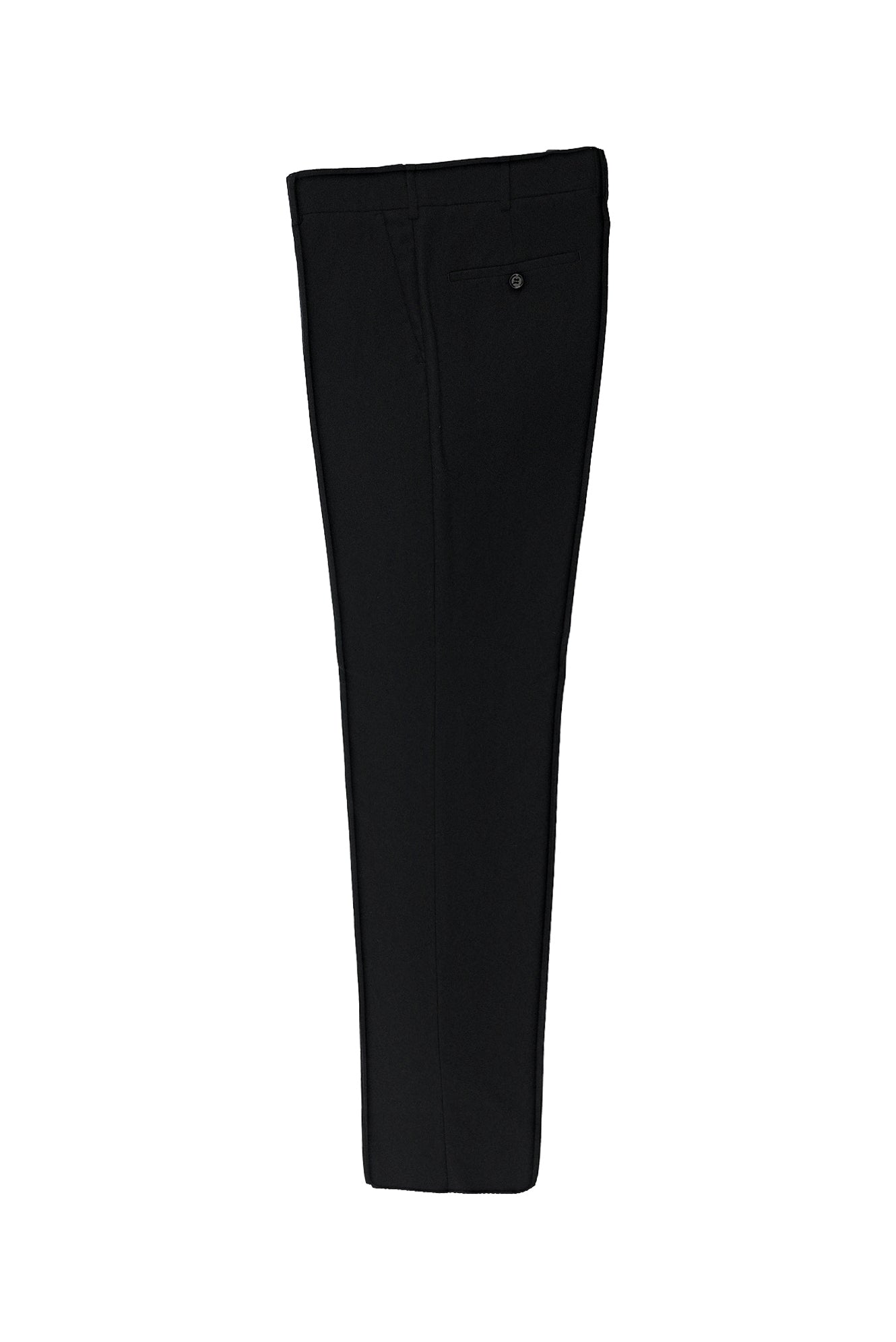 Siyah Slim Fit Dar Kesim Yünlü Kaşmirli Flanel Klasik Kumaş Pantolon