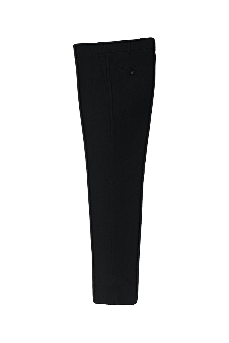 Siyah 6 Drop Regular Fit Standart Kesim Yünlü Kaşmirli Flanel Klasik Kumaş Pantolon