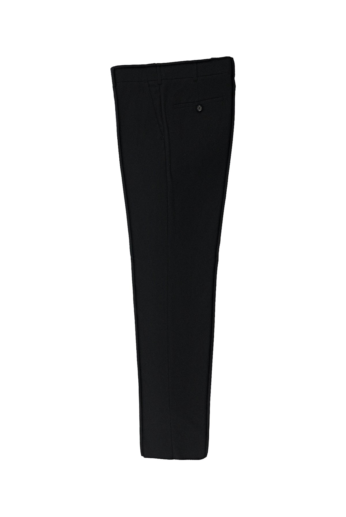 Siyah 6 Drop Regular Fit Standart Kesim Yünlü Kaşmirli Flanel Klasik Kumaş Pantolon