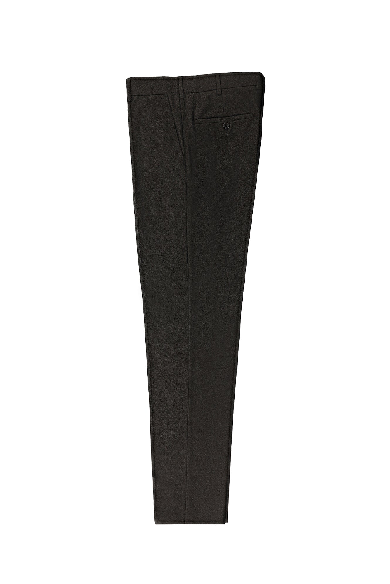 Koyu Kahve 7 Drop Slim Fit Dar Kesim Yünlü Ka?mirli Flanel Klasik Kuma? Pantolon-Abdullah Ki??l?