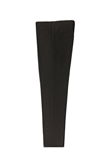 Koyu Kahve 7 Drop Slim Fit Dar Kesim Yünlü Ka?mirli Flanel Klasik Kuma? Pantolon-Abdullah Ki??l?