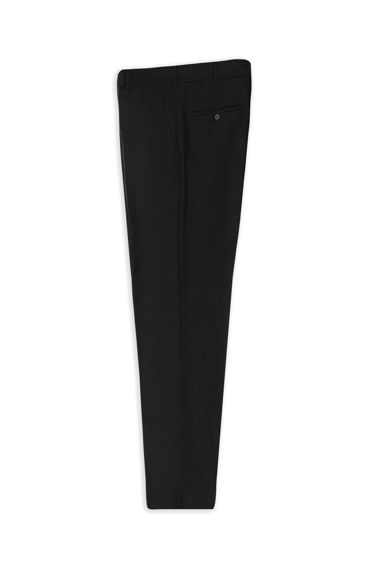 Koyu Antrasit 6 Drop Regular Fit Standart Kesim Yünlü Kaşmirli Flanel Klasik Kumaş Pantolon