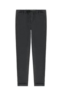 Koyu Füme Super Slim Fit Ekstra Dar Kesim Beli Lastikli İpli Yünlü Klasik Kumaş Pantolon