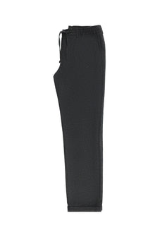 Koyu Füme Regular Fit Beli Lastikli İpli Yünlü Klasik Kumaş Pantolon