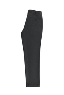 Koyu Füme Regular Fit Beli Lastikli İpli Yünlü Klasik Kumaş Pantolon