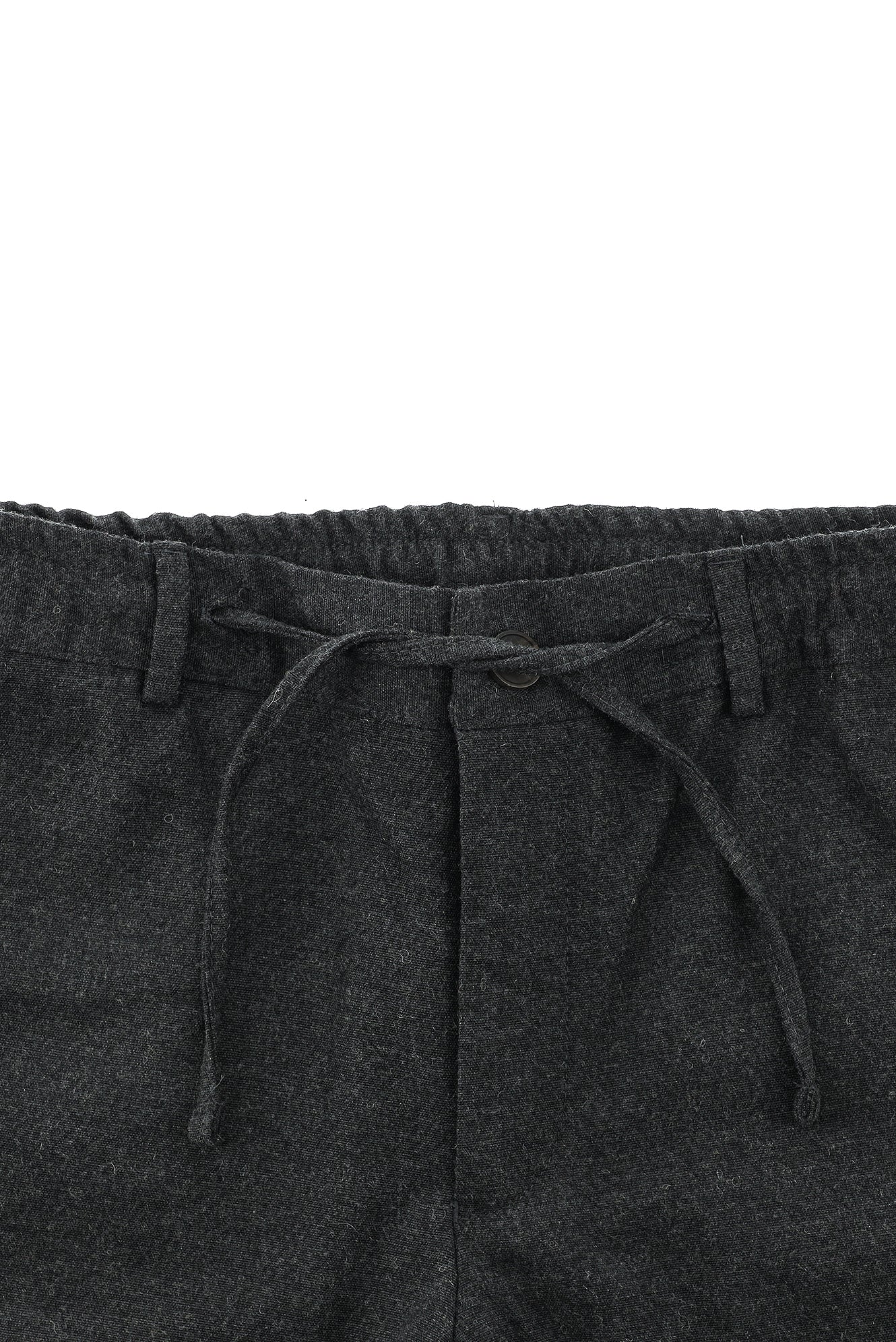 Koyu Füme Regular Fit Beli Lastikli İpli Yünlü Klasik Kumaş Pantolon