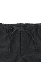 Koyu Füme Regular Fit Beli Lastikli İpli Yünlü Klasik Kumaş Pantolon