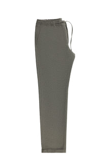 Orta Kahve Regular Fit Beli Lastikli İpli Yünlü Klasik Kumaş Pantolon