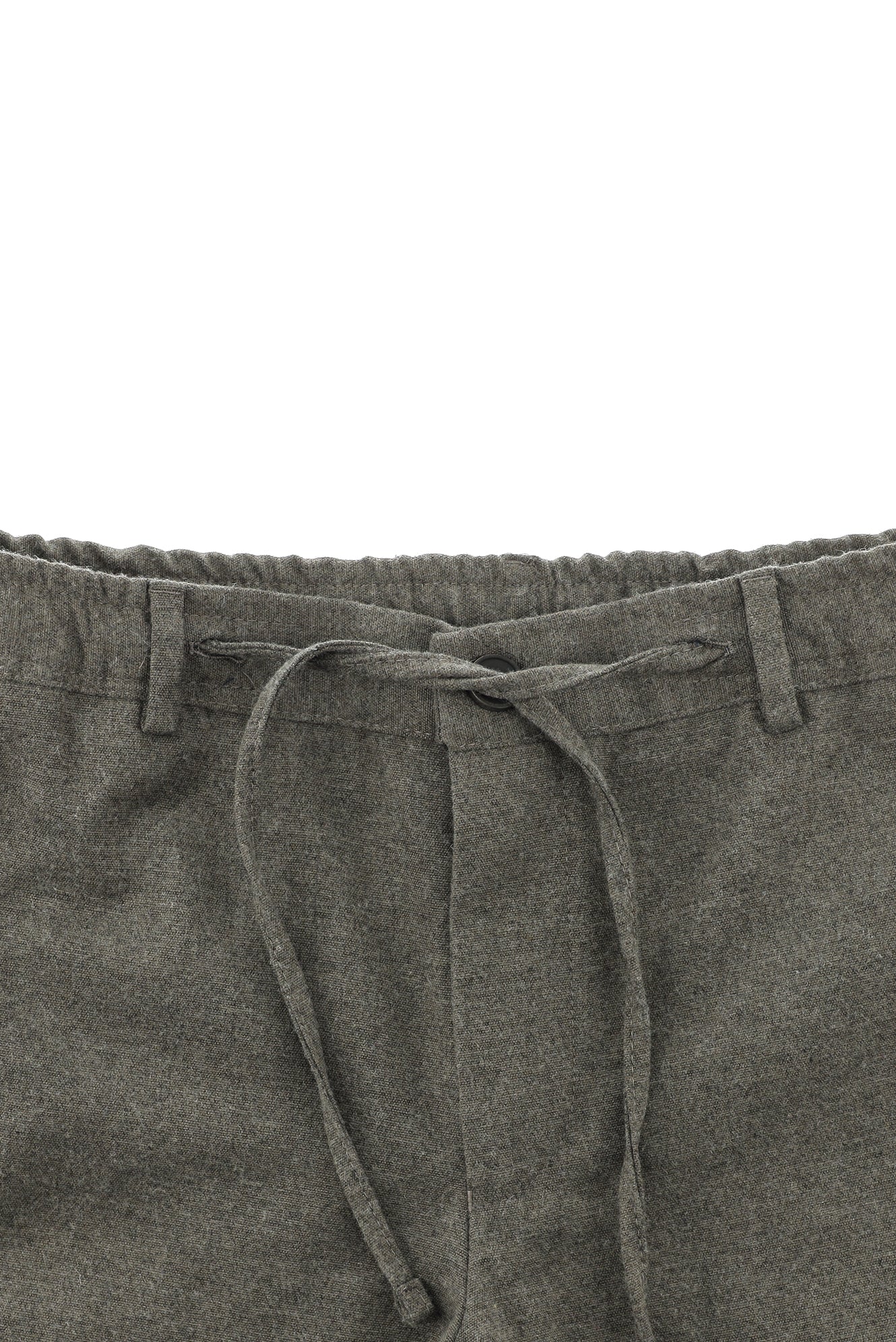Orta Kahve Super Slim Fit Ekstra Dar Kesim Beli Lastikli İpli Yünlü Klasik Kumaş Pantolon