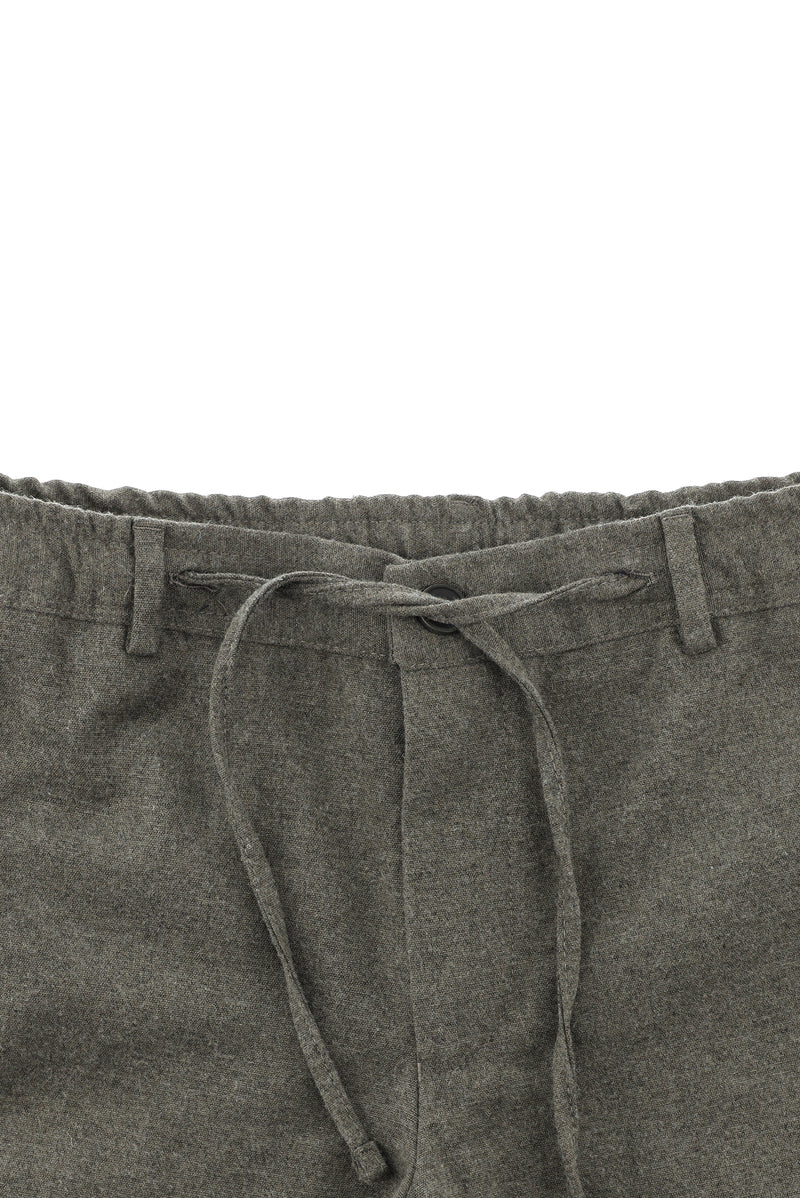 Orta Kahve Regular Fit Beli Lastikli İpli Yünlü Klasik Kumaş Pantolon