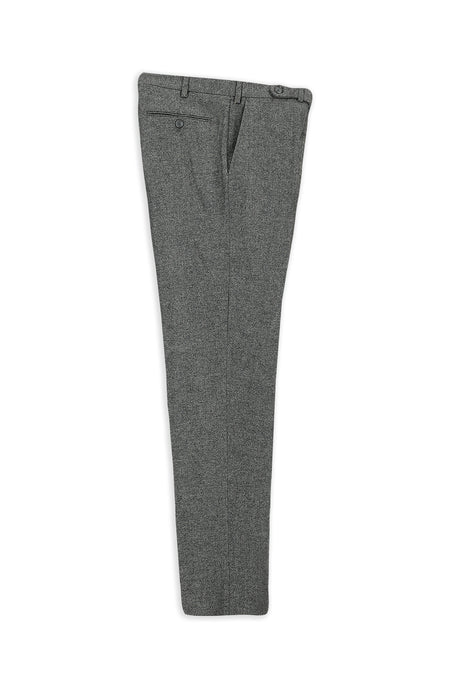 Koyu Füme 6 Drop Regular Fit Standart Kesim Desenli Yünlü Flanel Klasik Pantolon-Abdullah Ki??l?