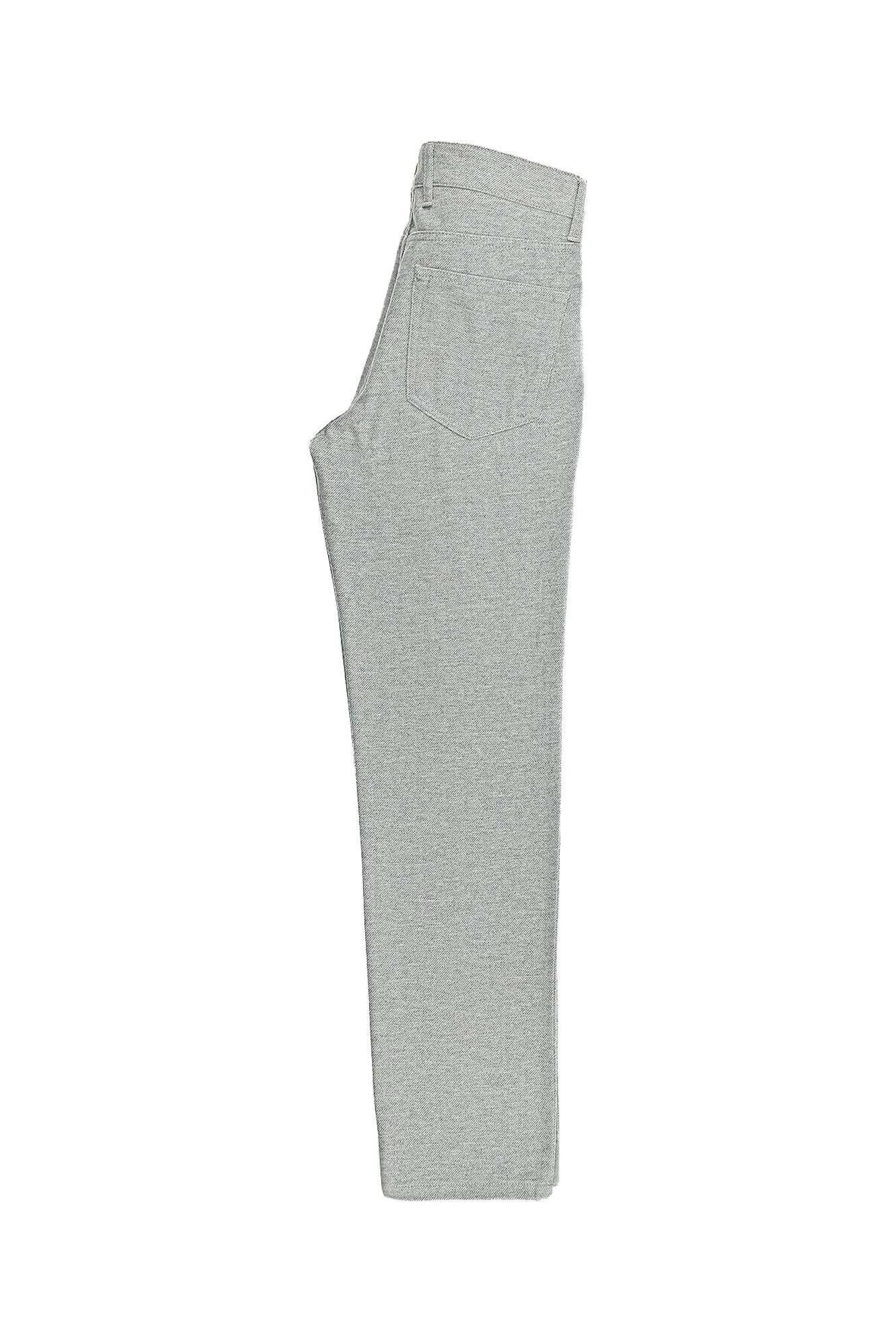 Açık Gri Slim Fit Dar Kesim Çizgili Yünlü Kumaş Pantolon