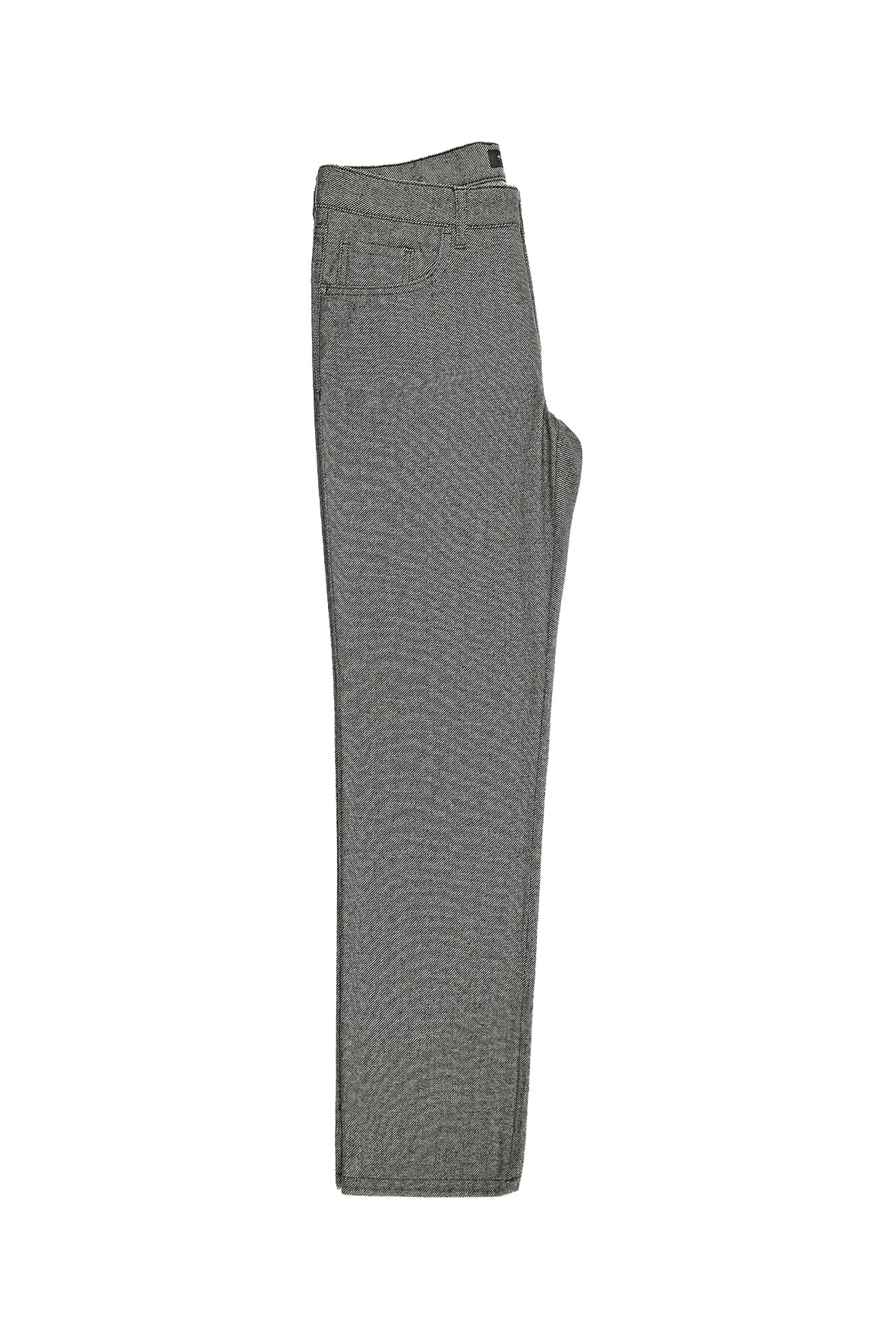 Koyu Kahve Slim Fit Dar Kesim Çizgili Yünlü Kumaş Pantolon