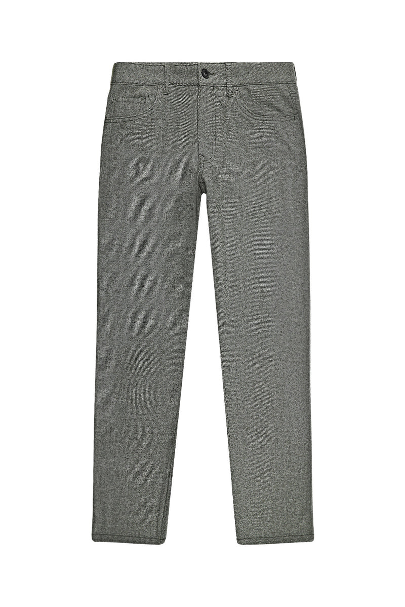Orta Haki Slim Fit Dar Kesim Çizgili Yünlü Kumaş Pantolon