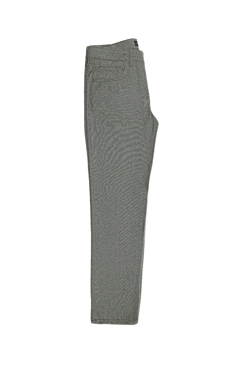 Orta Haki Slim Fit Dar Kesim Çizgili Yünlü Kumaş Pantolon