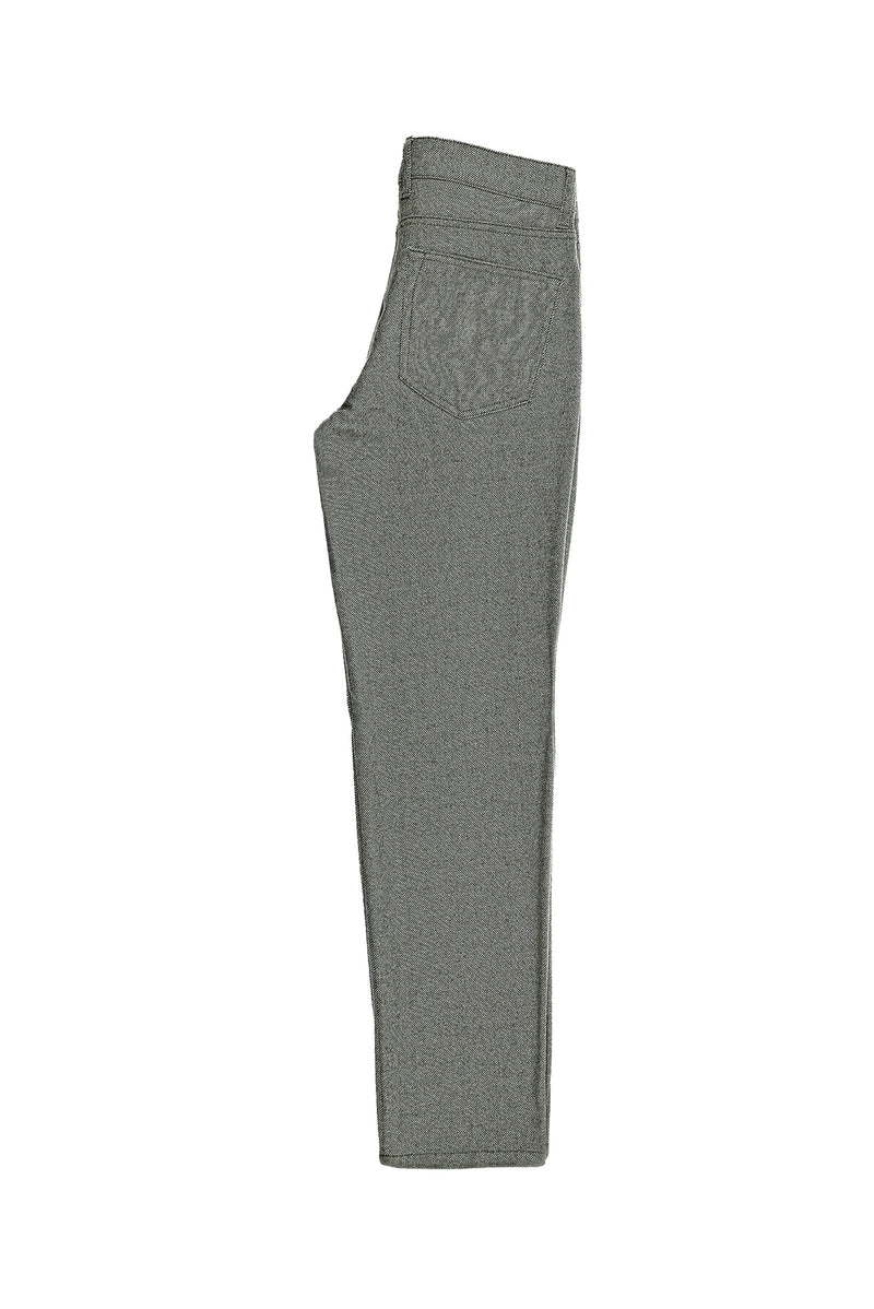 Orta Haki Slim Fit Dar Kesim Çizgili Yünlü Kumaş Pantolon