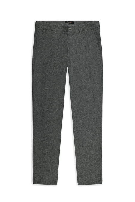 Orta Füme 7 Drop Slim Fit Dar Kesim Yünlü Yandan Cepli Klasik Flanel Pantolon