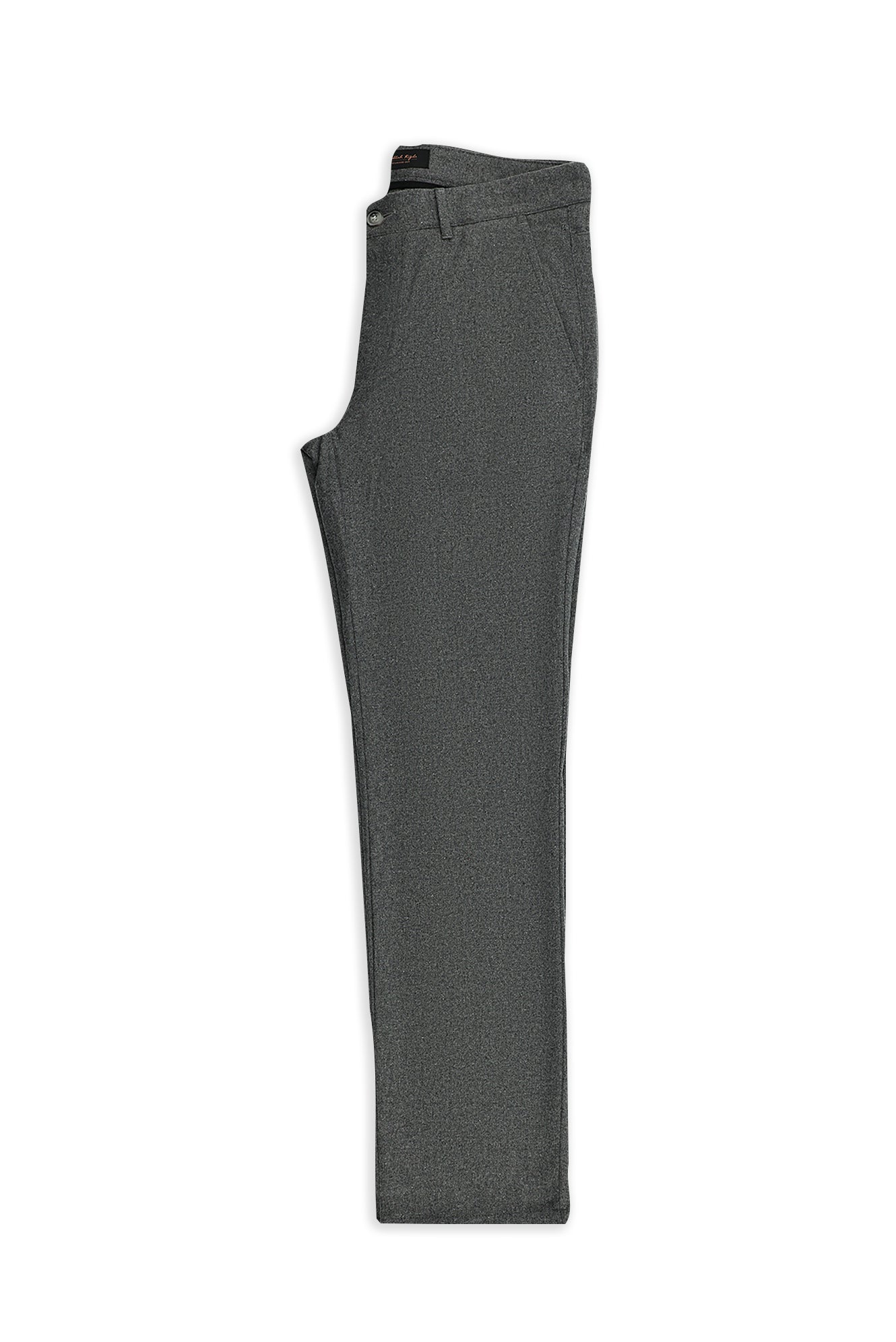 Orta Füme 7 Drop Slim Fit Dar Kesim Yünlü Yandan Cepli Klasik Flanel Pantolon