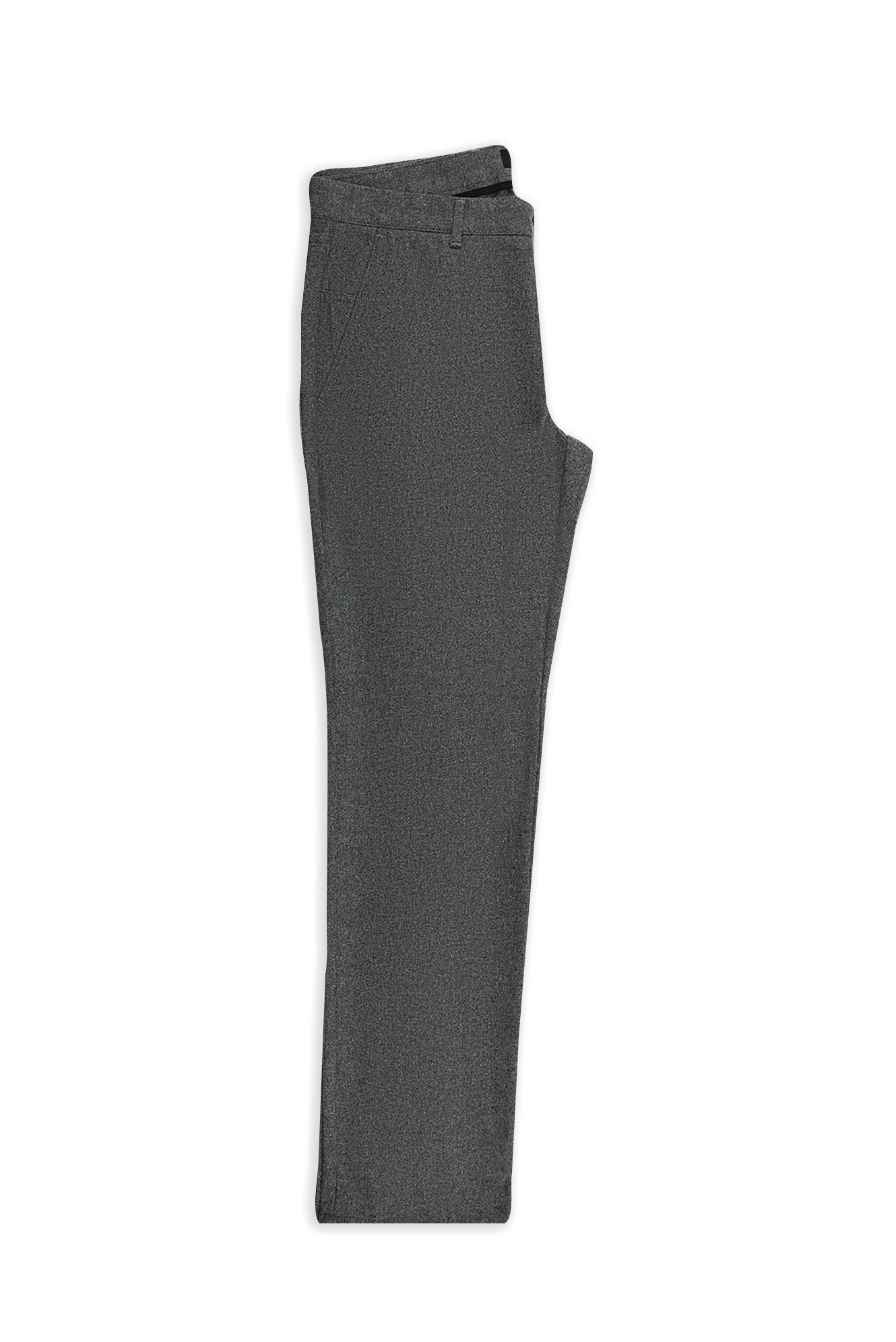 Orta Füme 7 Drop Slim Fit Dar Kesim Yünlü Yandan Cepli Klasik Flanel Pantolon