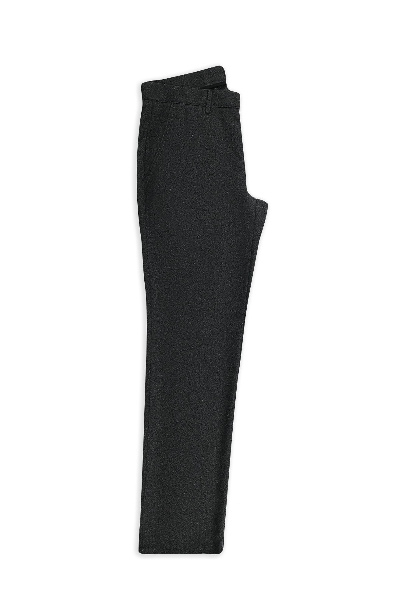 Koyu Füme 7 Drop Slim Fit Dar Kesim Yünlü Yandan Cepli Klasik Flanel Pantolon