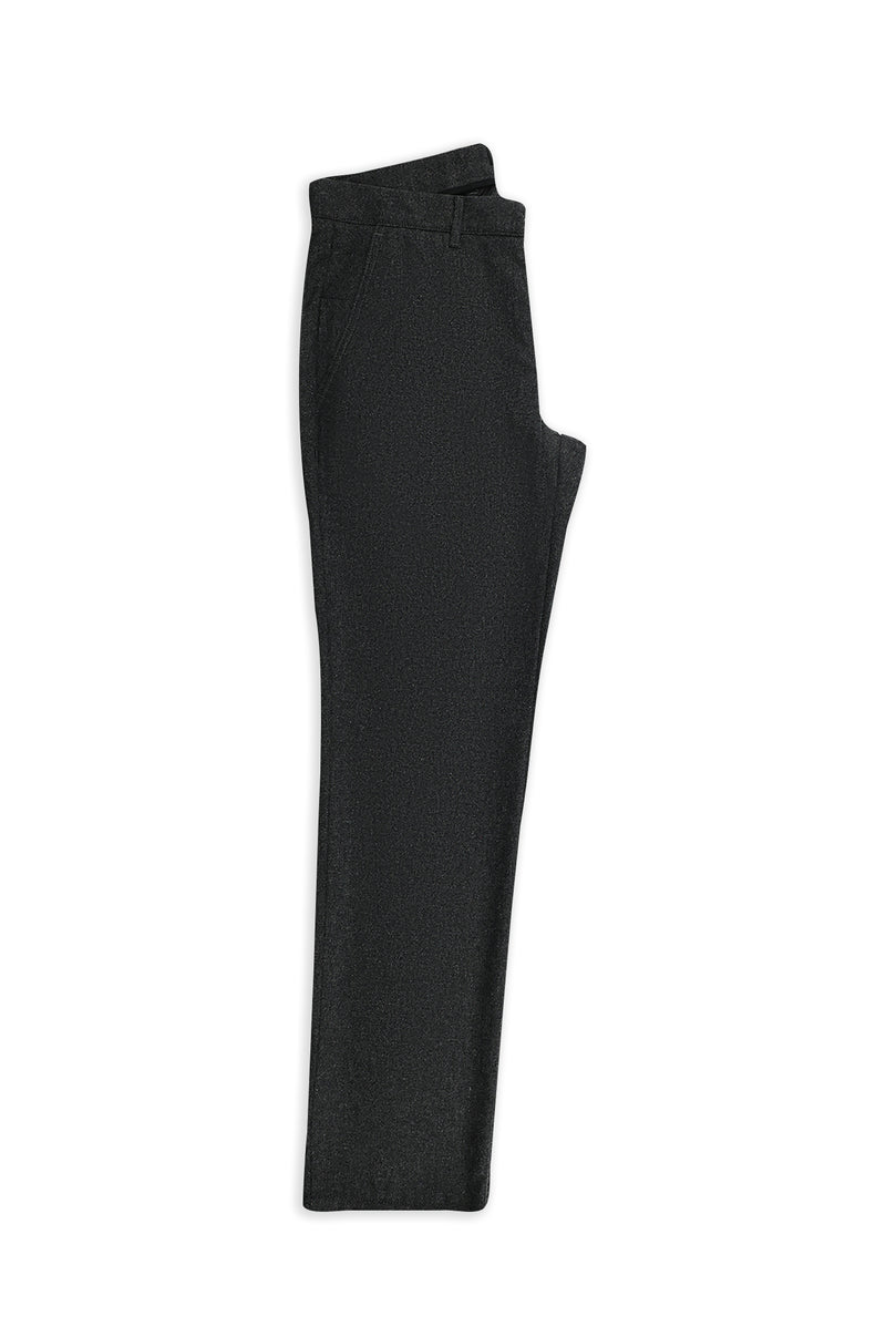 Koyu Füme 7 Drop Slim Fit Dar Kesim Yünlü Yandan Cepli Klasik Flanel Pantolon